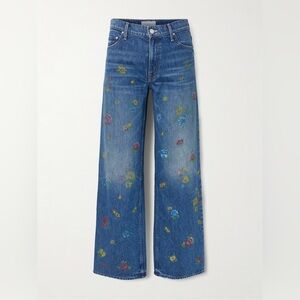 MOTHER The Rerun Zip Sneak Wide Leg Jeans